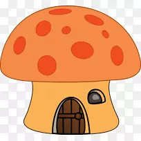 蘑菇屋剪贴画-蘑菇