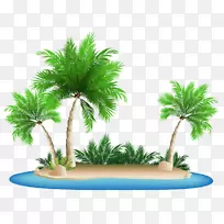 棕榈岛槟榔科剪贴画-棕榈树