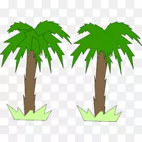 槟榔科植物二维空间剪贴画-棕榈树