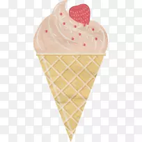 冰淇淋锥，果汁，冰淇淋