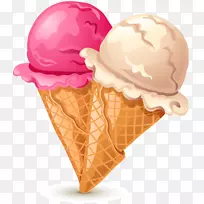 冰淇淋锥冻酸奶圣代冰淇淋