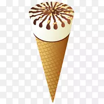 冰淇淋锥，雪锥圣代巧克力冰淇淋-冰淇淋