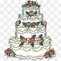 结婚蛋糕生日蛋糕素描剪贴画结婚蛋糕