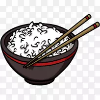 炒饭画白米碗-米饭