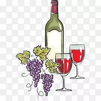 红酒白葡萄酒瓶夹艺术-葡萄酒