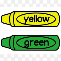 蜡笔彩色铅笔蜡笔剪贴画绿色蜡笔剪贴画