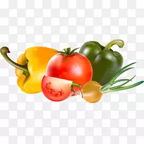 辣椒，番茄，大蒜夹艺术-茄子