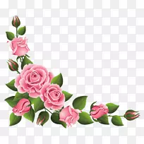 月季花粉色剪贴画-玫瑰