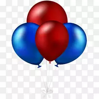 气球蓝色红夹子艺术-气球