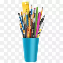 钢笔和铅笔盒玻璃笔