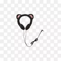黑猫戴耳机无畏猫耳