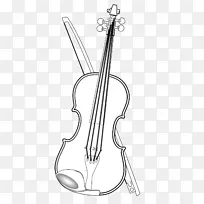 黑白绘画小提琴剪贴画小提琴