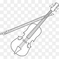 小提琴黑白弓线艺术剪贴画小提琴