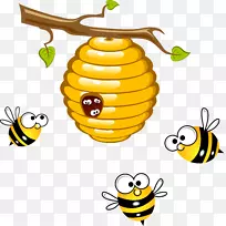 蜂巢蜜蜂大黄蜂剪贴画-蜜蜂