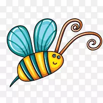 蜜蜂贺卡、昆虫剪贴画-蜜蜂