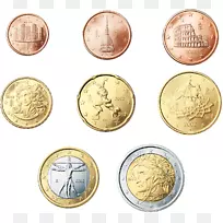 意大利欧元硬币意大利里拉-欧元