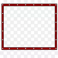 心矩形-免费红色剪贴画-心页边框