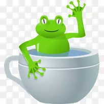 茶杯青蛙剪贴画-勃艮第青蛙剪贴画