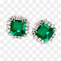耳环翡翠珠宝宝石钻石祖母绿