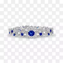 格拉夫钻石，手镯，蓝宝石珠宝.蓝宝石
