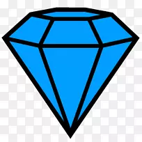 蓝色钻石电脑图标剪贴画-钻石