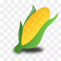 玉米上的玉米芯爆米花玉米剪贴画-宽扎剪贴画