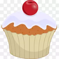 蛋糕松饼糖霜樱桃夹艺术-一月纸杯蛋糕剪贴画