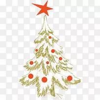 圣诞雪人剪贴画-圣诞树