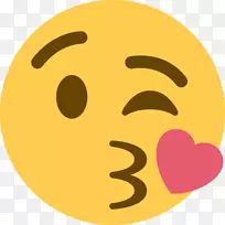 表情符号亲吻爱情贴纸眨眼吻