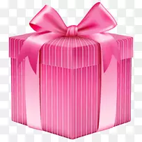 礼品粉红盒剪贴画-礼品