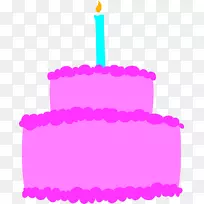 生日蛋糕纸杯蛋糕剪贴画-紫色蛋糕剪贴画