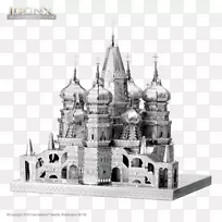 圣巴兹尔大教堂Himeji城堡钣金塑料模型-大教堂
