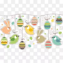 复活节兔子复活节明信片贺卡及纸牌复活节彩蛋-复活节
