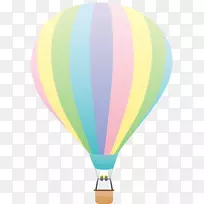 热气球粉彩剪贴画