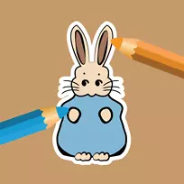 复活节兔子卡通牙科兔-彼得兔
