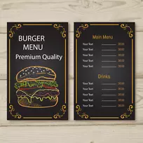 菜单打印图形设计餐厅菜单