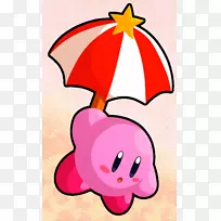 Kirby的史诗纱Kirby倾翻了Kirby梦寐以求的土地3皮奇和普雷茨日-阳伞