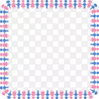 牵着手，性别符号，心脏剪贴画-正方形