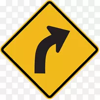 警告标志曲线道路交通标志-道路标志