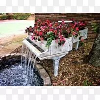 钢琴饮水机水特色花园-露台