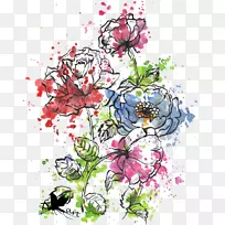 水彩花卉艺术花卉设计切花水彩画叶