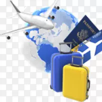 航空旅行，飞行行李箱，机票-旅行