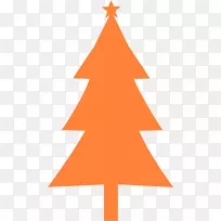 圣诞树剪影剪贴画-橘子树