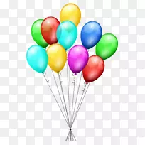 气球生日贺卡和纸夹艺术-粉红色气球