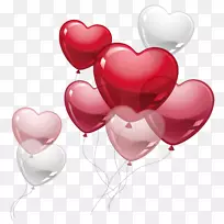 心脏气球夹艺术-粉红色气球