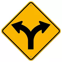 交通标志-道路分叉-免费道路标志