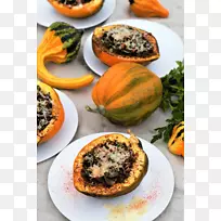 素食料理，填香蕉煎饼，橡子南瓜食品-橡子南瓜