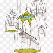 鸟类电脑图标剪辑艺术-鸟笼