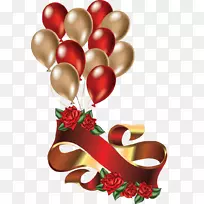 热气球生日红夹艺术周年纪念