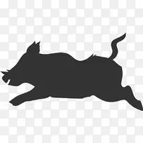 野猪剪影剪贴画-野猪